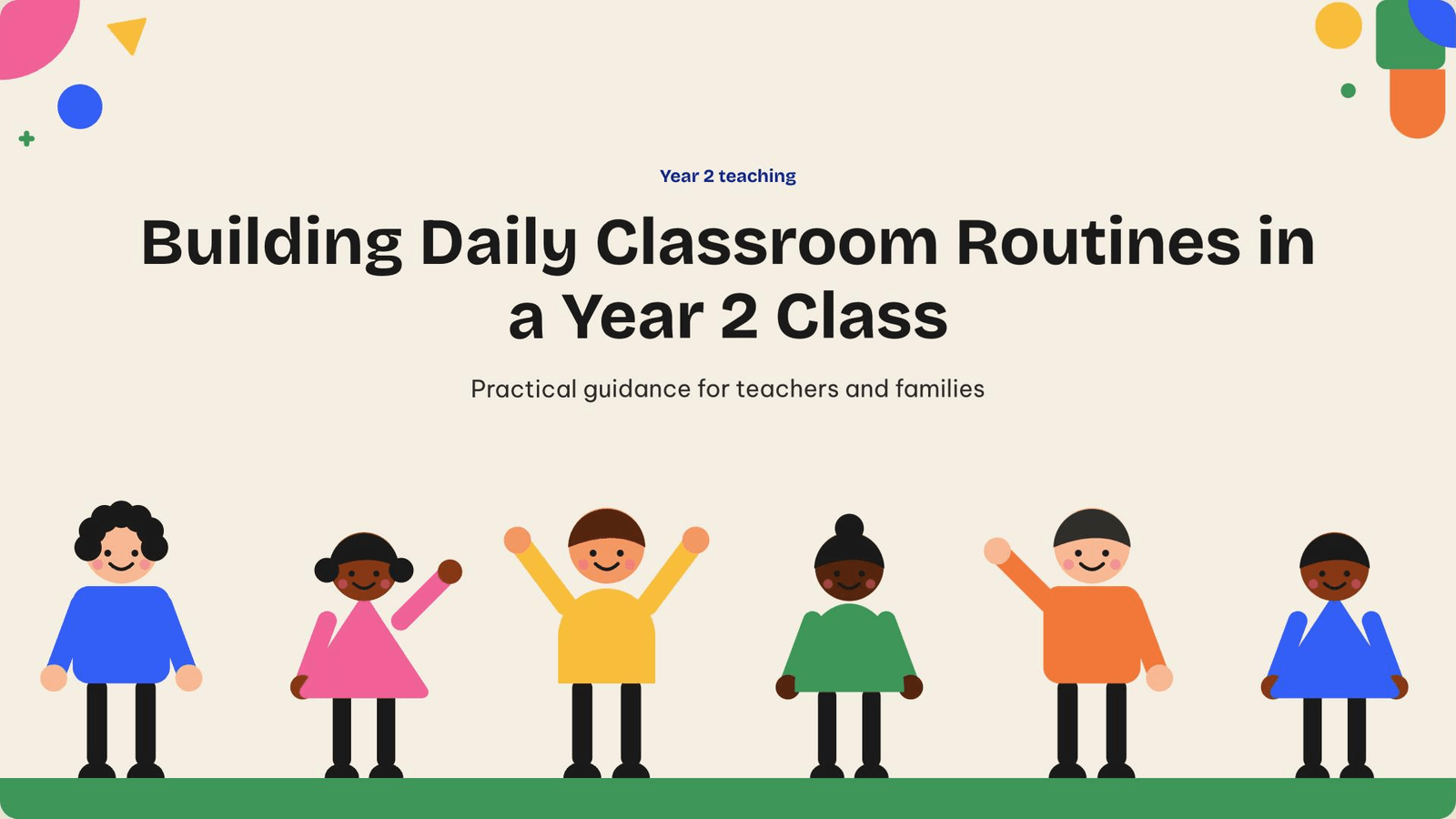 Classroom Routines — Building Blocks presentation template cover