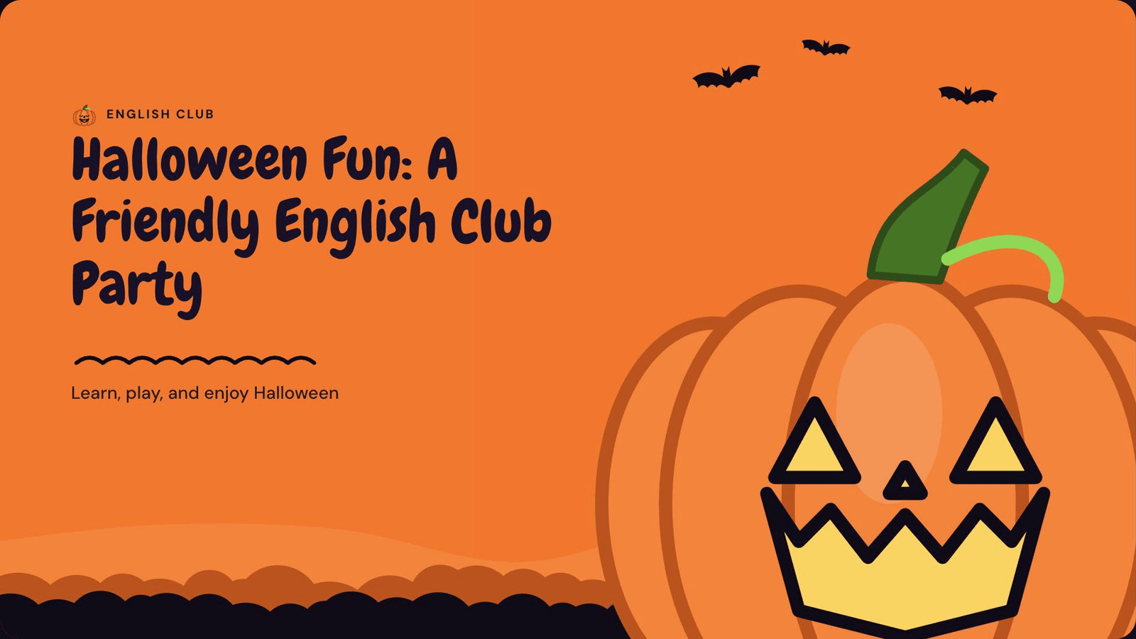 Halloween — Midnight Pumpkin Patch presentation template cover