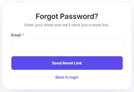 Forgot password page