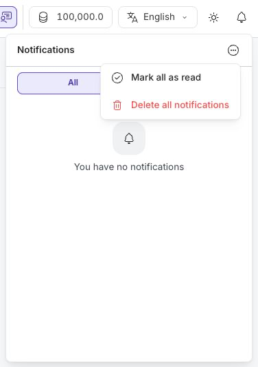 Notification list actions