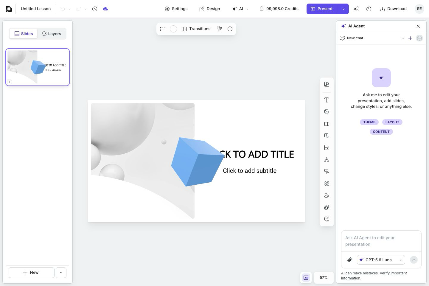 The built-in AI Agent drawer