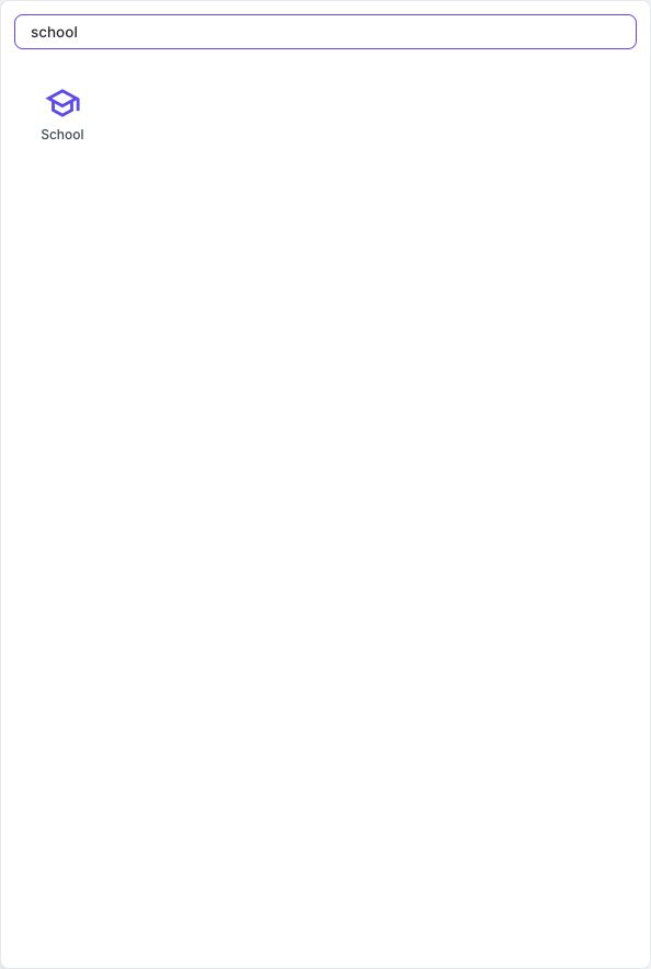 Icons filtered by the search term school