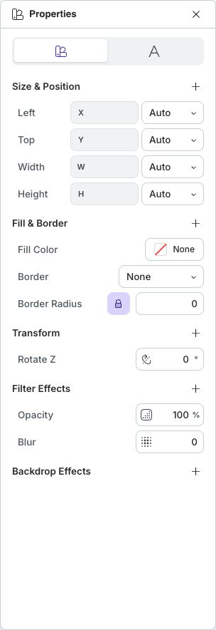 Object Styles properties