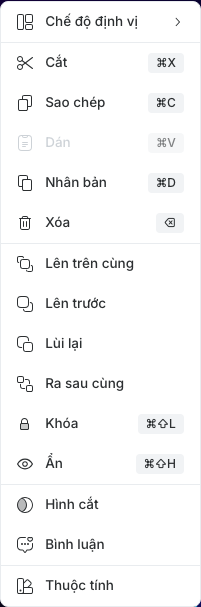 Các lệnh sắp xếp đối tượng