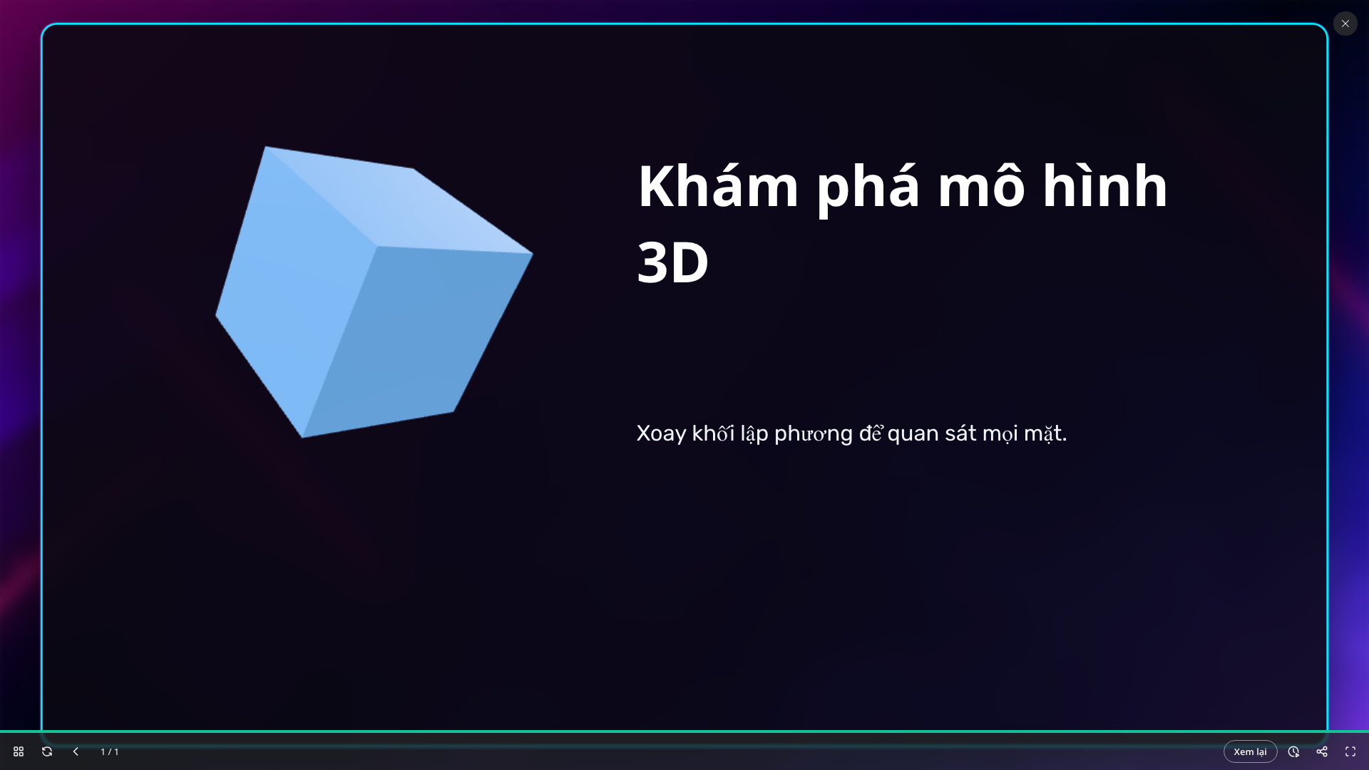 Mô hình 3D đã xoay ở chế độ Trình chiếu