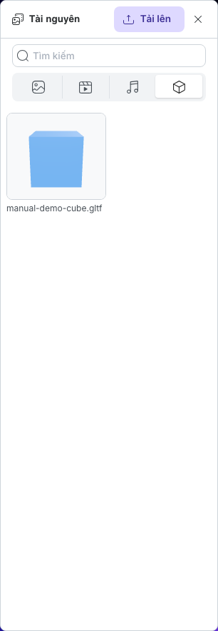 Một mô hình GLTF dùng lại được trong thẻ Mô hình
